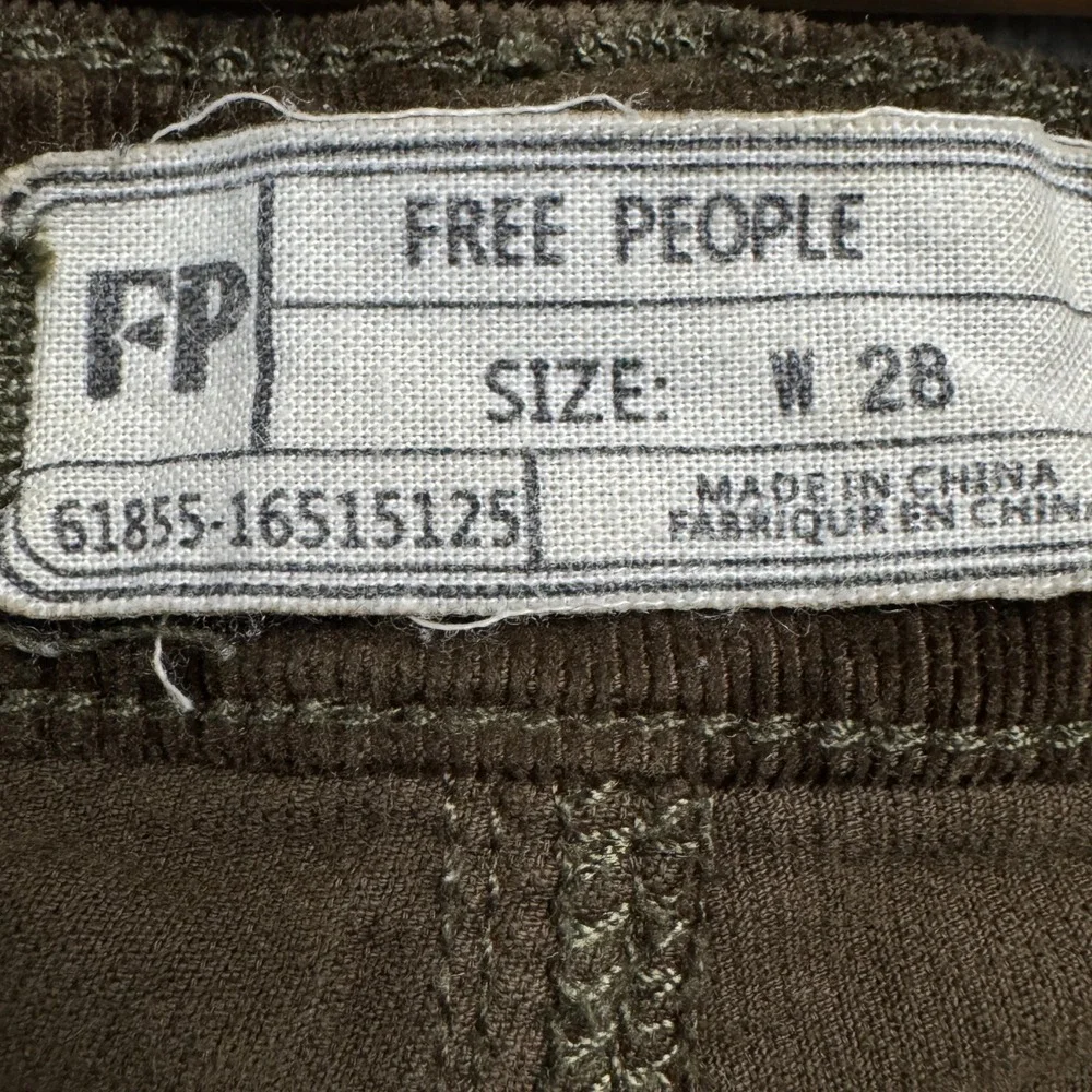 Free‎ People Brown Corduroy Button Fly Cropped Jeans Women's Tag Size 28